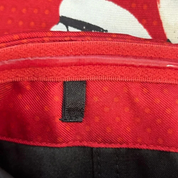 White House Black Market 100% Silk Red and Black Strapless Party Dress Size 12 - Picture 6 of 7